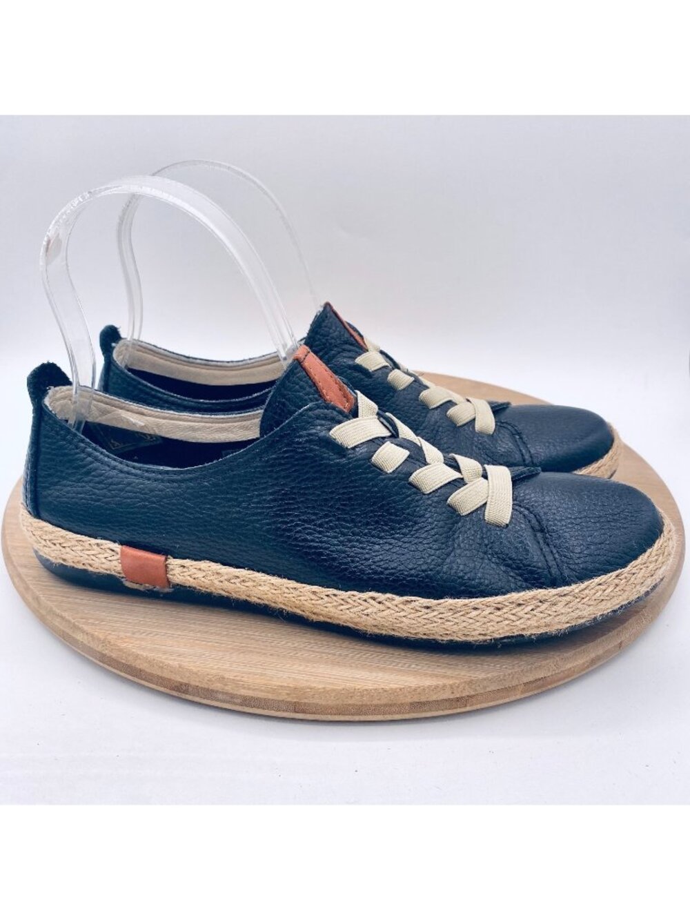 Spring Step Shoes Womens 8.5 Black Leather Slip On Sporty Sneakers